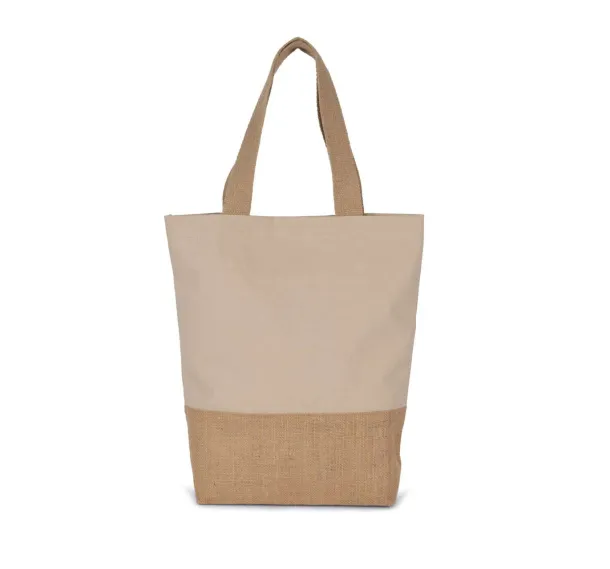  Torba za kupovinu od pamuka i vezanih niti jute - Kimood Light Sand Natural