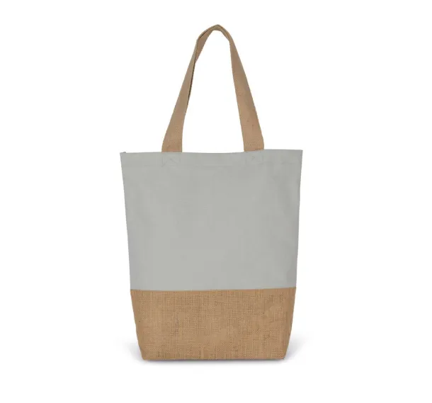  Torba za kupovinu od pamuka i vezanih niti jute - Kimood Snow Grey Natural