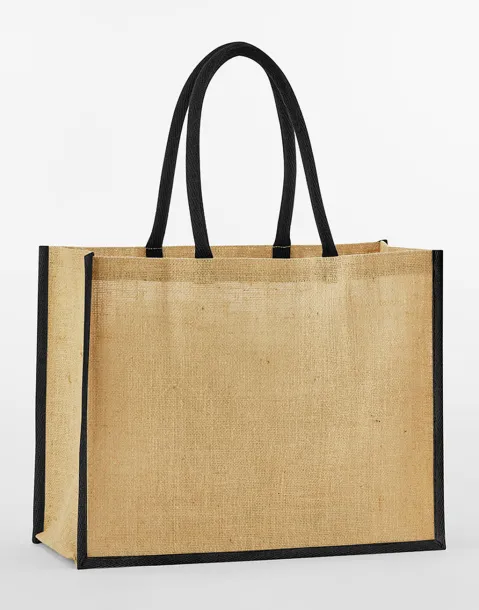  Klasična shopper torba od prirodne uštirkane jute - Westford Mill Natural Crna
