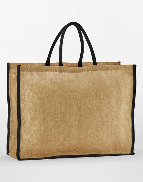  Shopper torba od prirodne uštirkane jute - Westford Mill Natural Crna