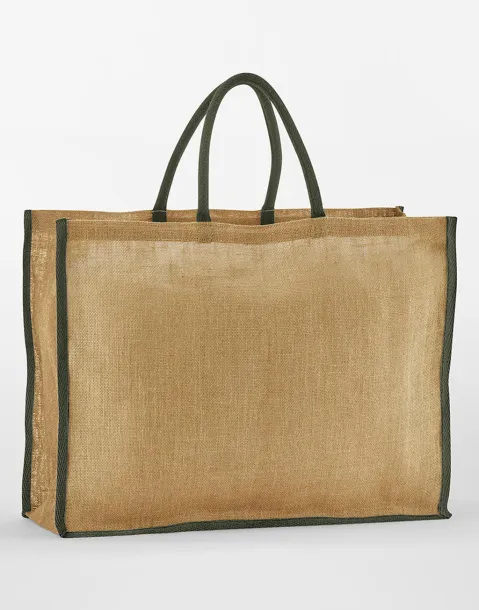  Shopper torba od prirodne uštirkane jute - Westford Mill Prirodna Olive Green