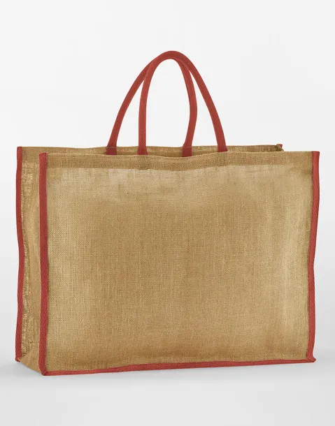 Natural Starched Jute Market Shopper - Westford Mill Natural Orange Rust