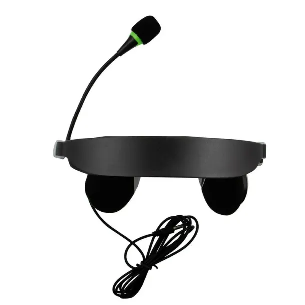 Headset: headphones with microphone black  Headset: headphones with microphone black