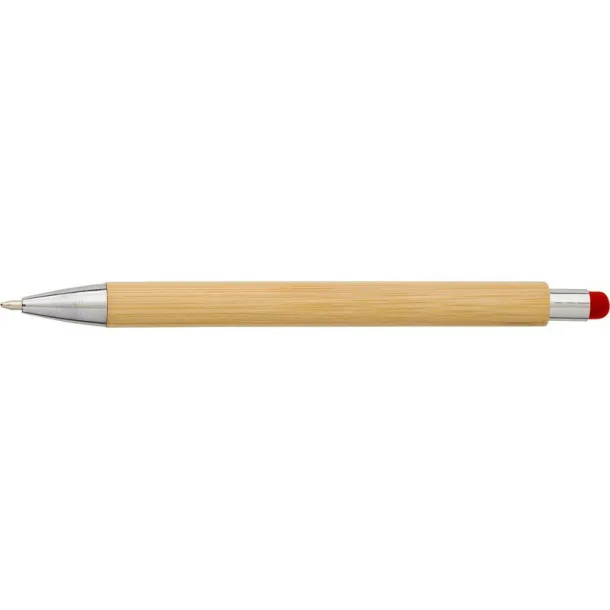  Bamboo ball pen, touch pen Crvena