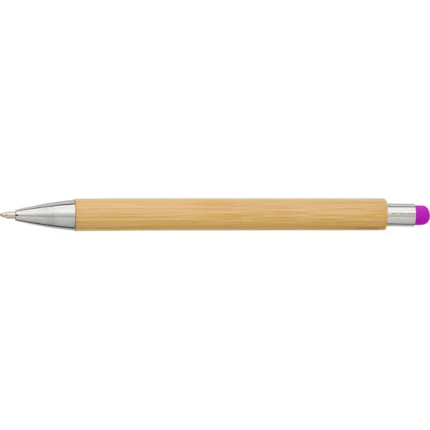  Bamboo ball pen, touch pen fuchsia