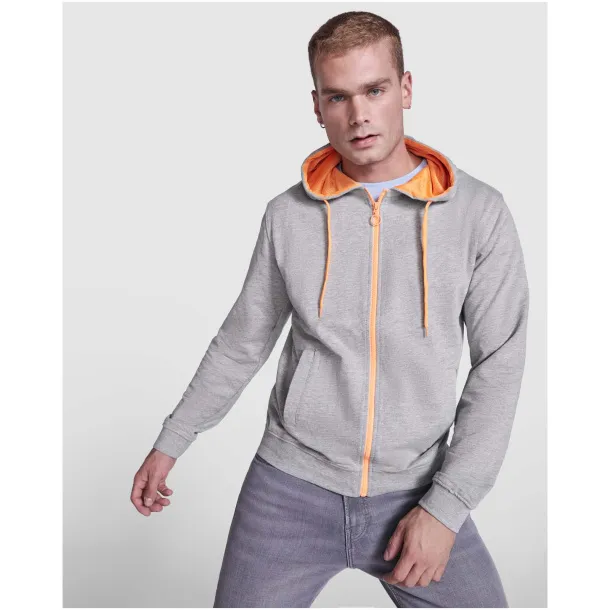 Fuji unisex sweat jacket - Roly Crna Fluor Orange