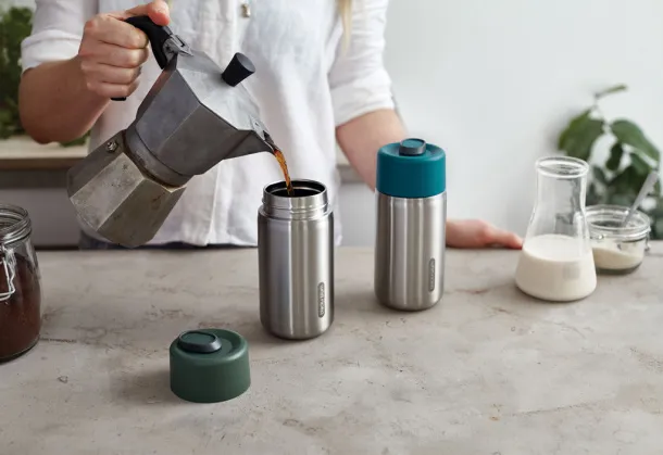 Black+Blum Insulated Leakproof Travel Cup Stainless Steel - Black + Blum olive green  Black+Blum Insulated Leakproof Travel Cup Stainless Steel - Black + Blum olive green