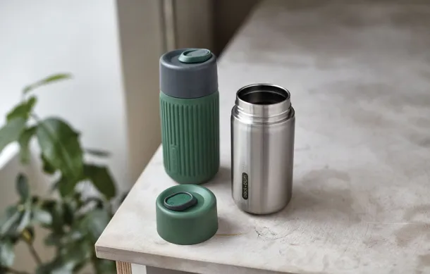 Black+Blum Insulated Leakproof Travel Cup Stainless Steel - Black + Blum olive green  Black+Blum Insulated Leakproof Travel Cup Stainless Steel - Black + Blum olive green