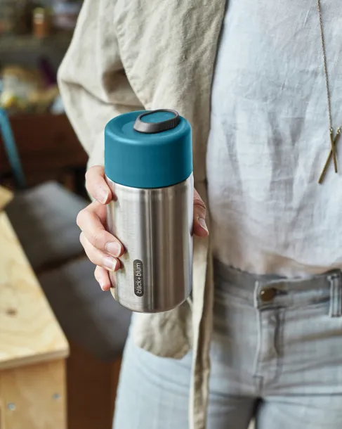 Black+Blum Insulated Leakproof Travel Cup Stainless Steel - Black + Blum turquoise  Black+Blum Insulated Leakproof Travel Cup Stainless Steel - Black + Blum turquoise
