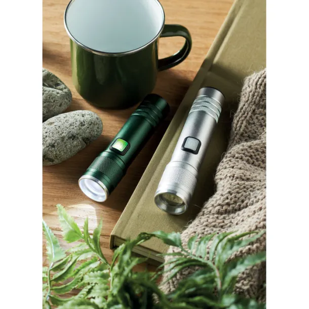 FLASHRA Rechargeable COB light torch Matt Silver