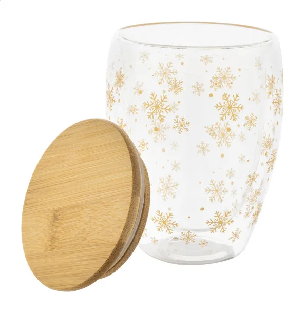 BOSTRO Christmas glass thermo cup Transparent Natural