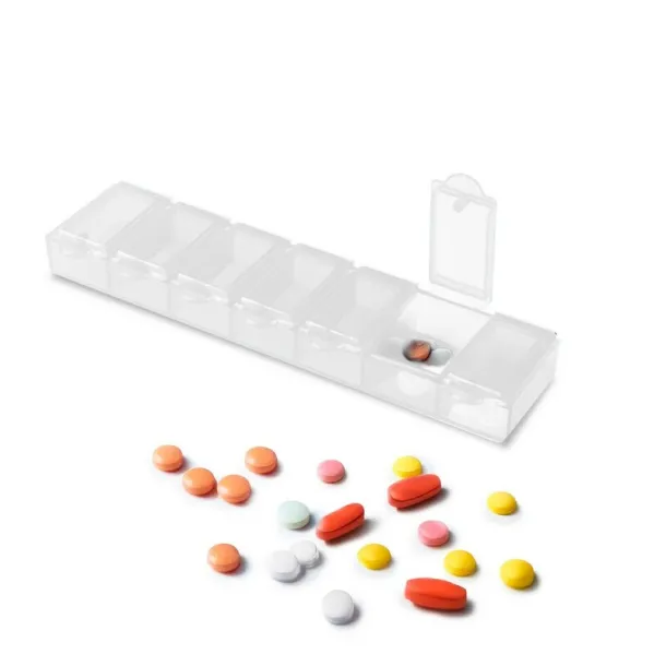  Pill box with 7 compartments white