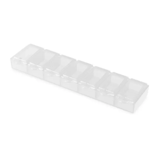  Pill box with 7 compartments white