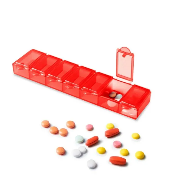  Pill box with 7 compartments Crvena