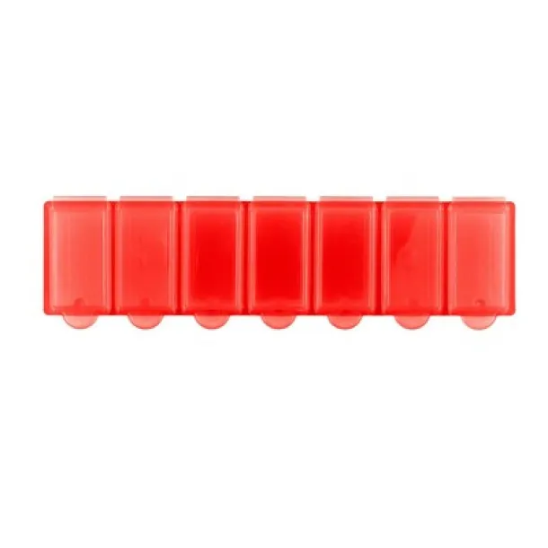  Pill box with 7 compartments red