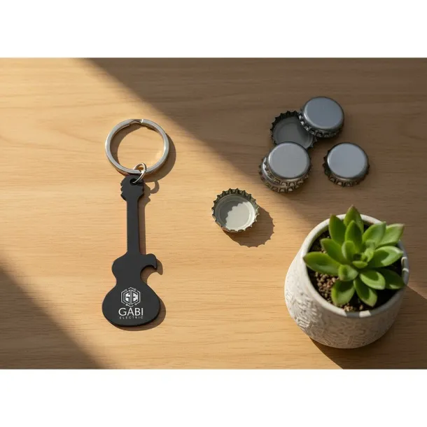  Keyring, bottle opener "electric guitar" Crna