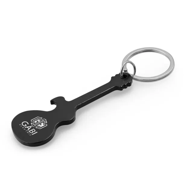 Keyring, bottle opener "electric guitar" black  Keyring, bottle opener "electric guitar" black