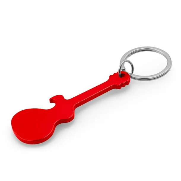 Keyring, bottle opener "electric guitar" red  Keyring, bottle opener "electric guitar" red