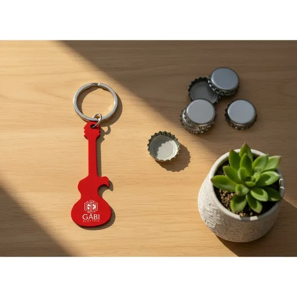  Keyring, bottle opener "electric guitar" Crvena