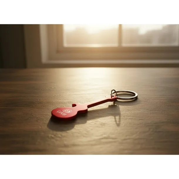 Keyring, bottle opener "electric guitar" red  Keyring, bottle opener "electric guitar" red