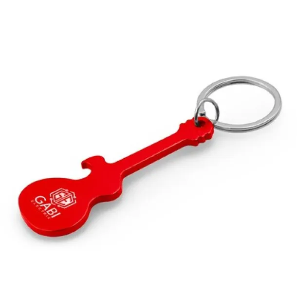 Keyring, bottle opener "electric guitar" red  Keyring, bottle opener "electric guitar" red