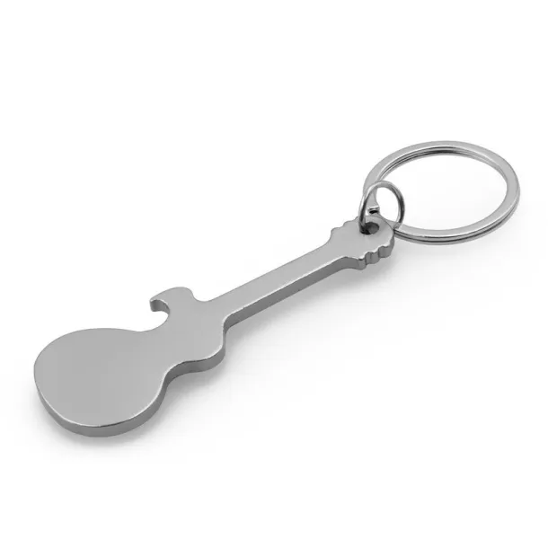 Keyring, bottle opener "electric guitar" silver  Keyring, bottle opener "electric guitar" silver