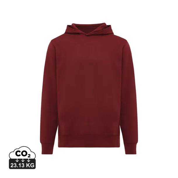 Iqoniq Yengo recycled cotton hoodie with sidepockets - iqoniq burgundy