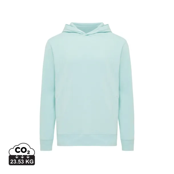 Iqoniq Yengo recycled cotton hoodie with sidepockets - iqoniq crushed mint 