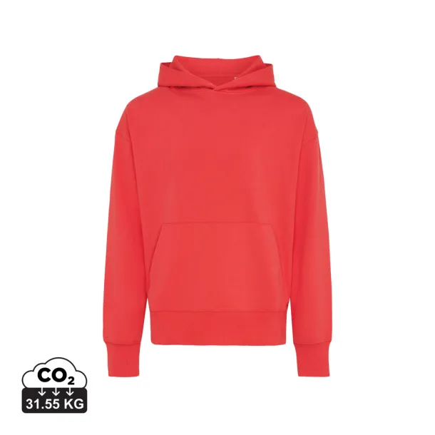 Iqoniq Yoho recycled cotton relaxed hoodie - iqoniq luscious red