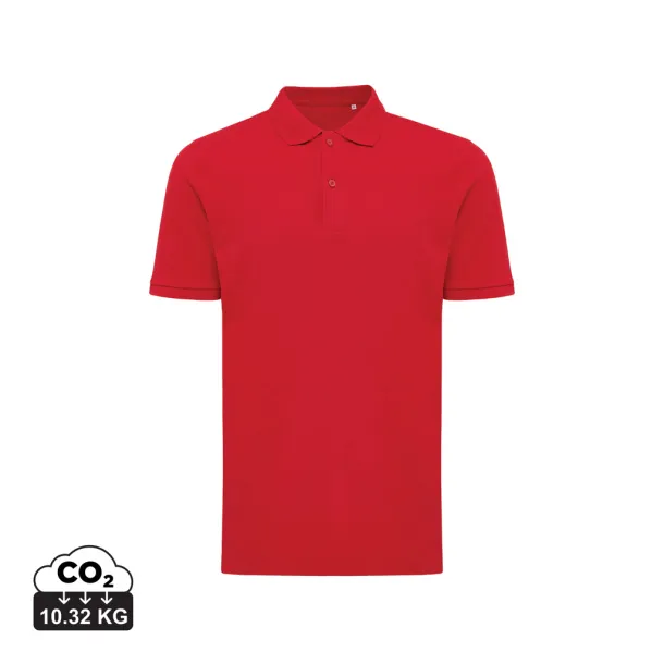  Iqoniq Yosemite unisex polo kratka majica od recikliranog pique pamuka, 220 g/m² - iqoniq Crvena