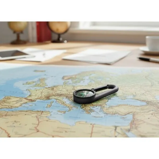  Kompas s karabinerom black