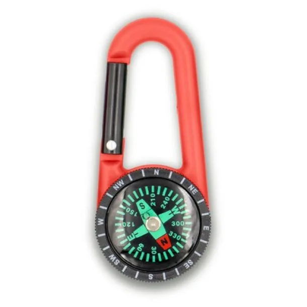  Compass with carabiner Crvena