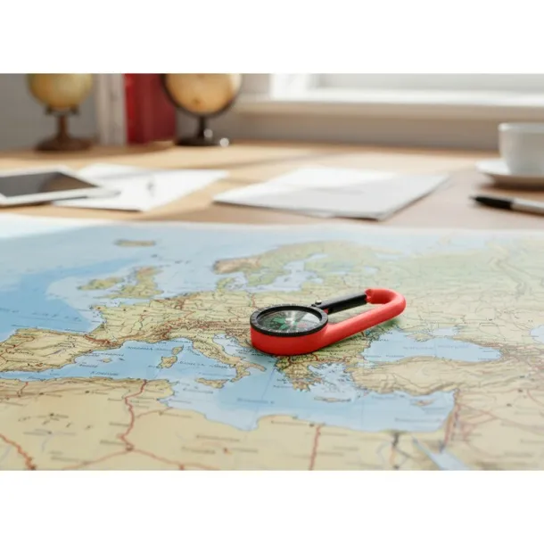  Compass with carabiner Crvena