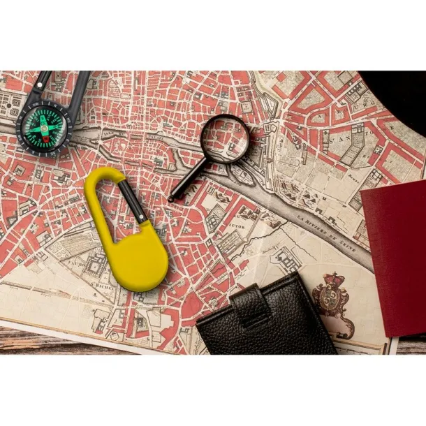  Compass with carabiner yellow