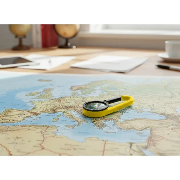  Compass with carabiner Žuta