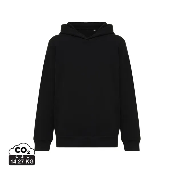 Iqoniq Yengo dječji hoodie od recikliranog pamuka s bičnim džepovima, 280 g/m² - iqoniq Crna 