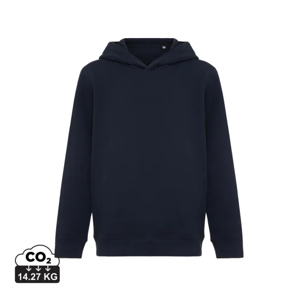 Iqoniq Yengo dječji hoodie od recikliranog pamuka s bičnim džepovima, 280 g/m² - iqoniq blue 