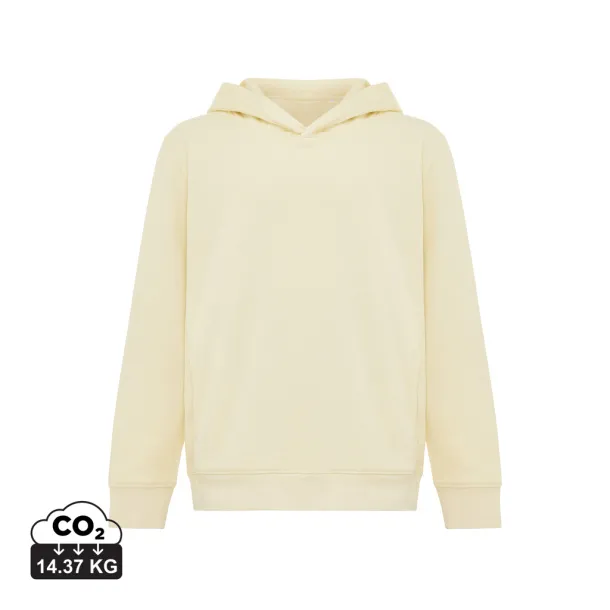 Iqoniq Yengo kids recycled cotton hoodie with sidepockets - iqoniq cream yellow 