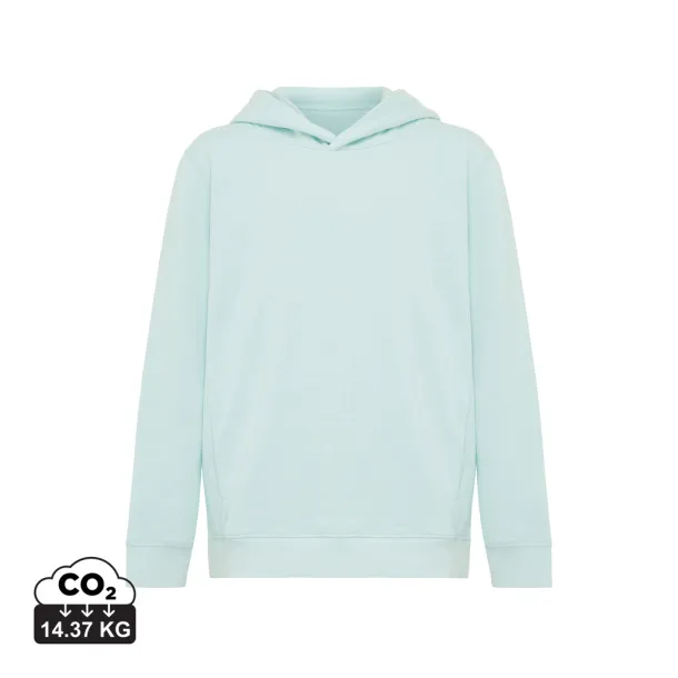 Iqoniq Yengo dječji hoodie od recikliranog pamuka s bičnim džepovima, 280 g/m² - iqoniq crushed mint 
