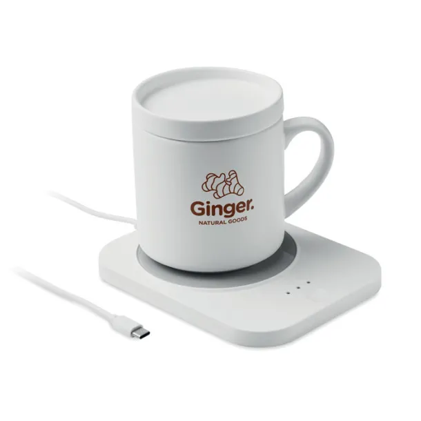 SIROTER Wireless charger mug warmer set White