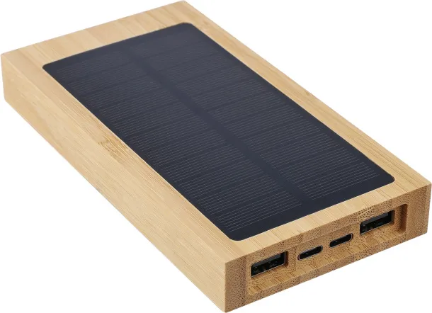 Elz solarna prijenosna baterija od bambusa, 10 000 mAh brown