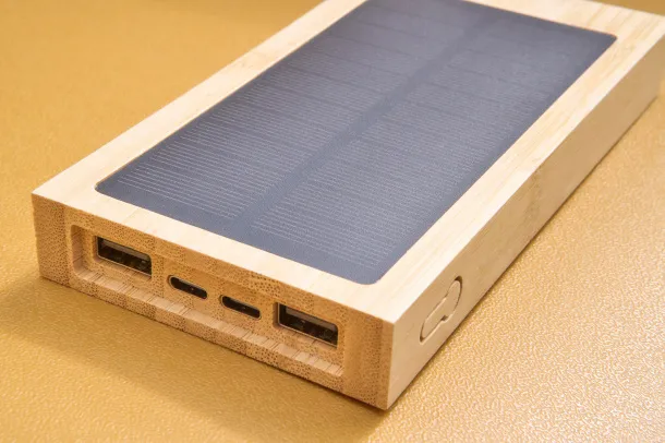  Elz solarna prijenosna baterija od bambusa, 10 000 mAh