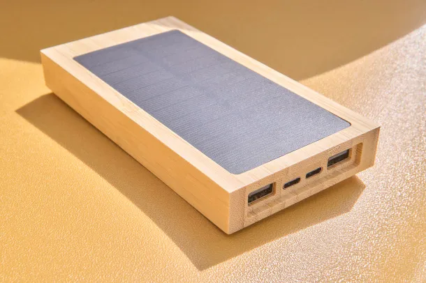  Elz solarna prijenosna baterija od bambusa, 10 000 mAh