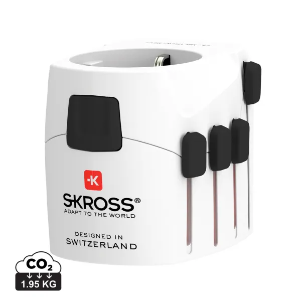 SKROSS Pro 3-Pole World Travel Adapter - Skross White 