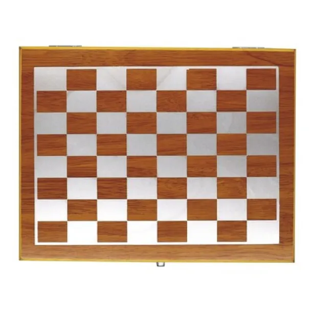 Gift set, hip flask 175 ml, cup 30 ml, chess, playing cards and dice beige  Gift set, hip flask 175 ml, cup 30 ml, chess, playing cards and dice beige