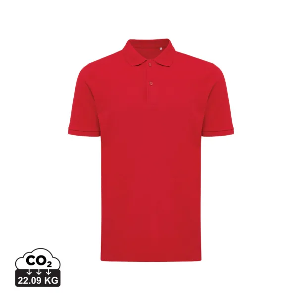  Iqoniq Yosemite unisex polo kratka majica od recikliranog pique pamuka, 220 g/m² - iqoniq Crvena