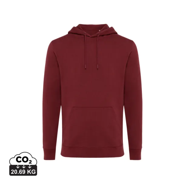  Iqoniq Jasper recycled cotton unisex hoodie - iqoniq burgundy