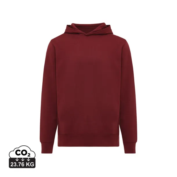 Iqoniq Yengo recycled cotton hoodie with sidepockets - iqoniq burgundy