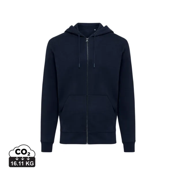 Iqoniq Abisko hoodie sa zatvaračem od recikliranog pamuka - iqoniq blue   Iqoniq Abisko hoodie sa zatvaračem od recikliranog pamuka - iqoniq blue