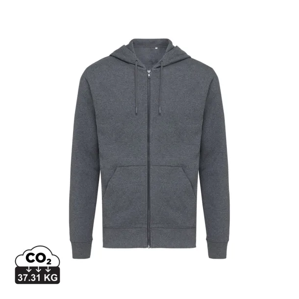  Iqoniq Abisko hoodie sa zatvaračem od recikliranog pamuka, 340 g/m² - iqoniq heather anthracite